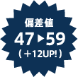 偏差値47   59（ ＋12UP! ）