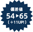 偏差値54   65（ ＋11UP! ）